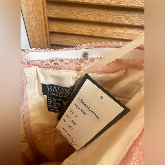 Basix Black Label Pink Strapless Floral Evening Gown Size 2 - Picture 4 of 14